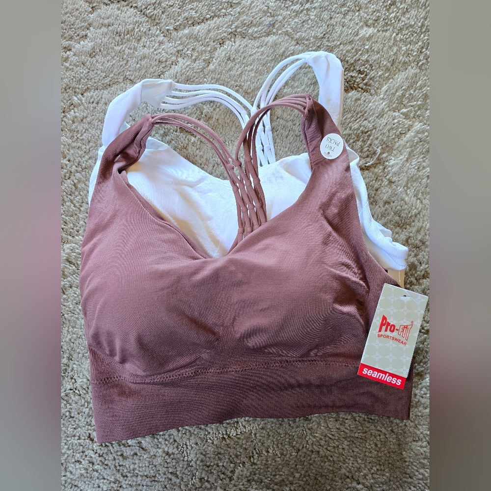 ProFit Seamless Women's Bra Set - Pink and White